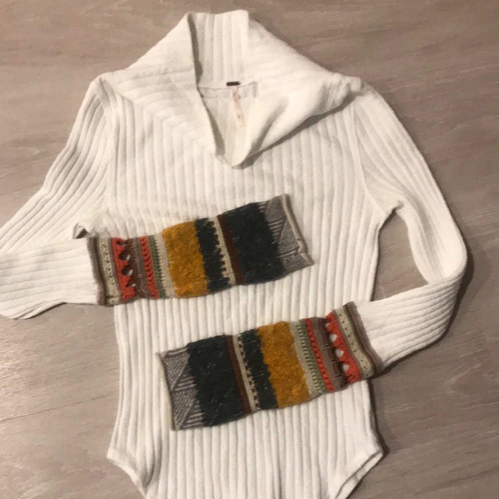 Free People Mixed Up Cuff Sweater 2018